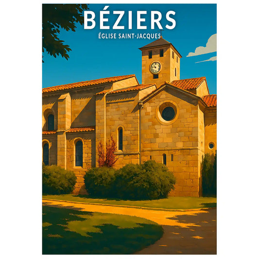 Affiche - Béziers - Église Saint-Jacques