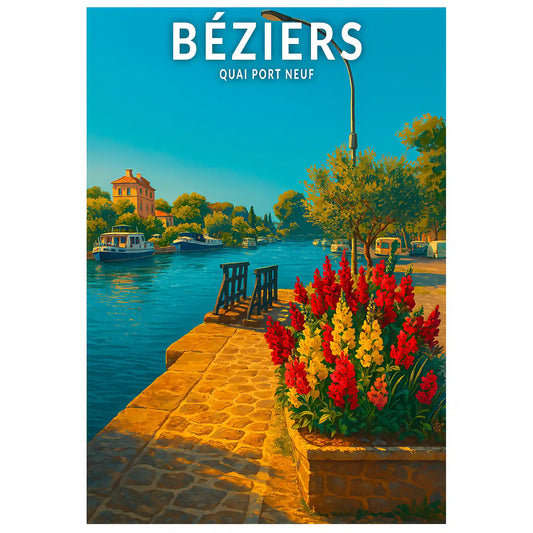 Affiche - Béziers - Quai Port Neuf