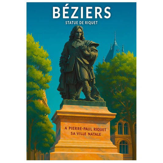 Affiche - Béziers - Statue de Riquet
