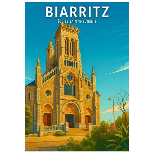 Affiche - Biarritz - Église Sainte-Eugénie