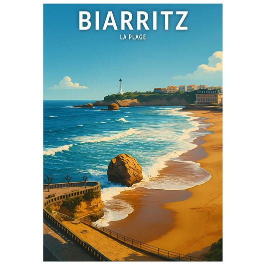 Affiche - Biarritz - La Plage