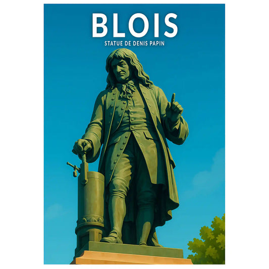 Affiche - Blois - Statue de Denis Papin
