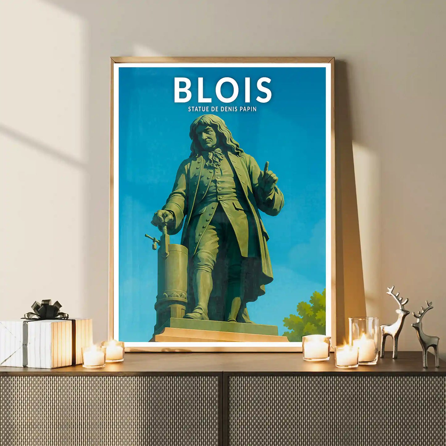Affiche - Blois - Statue de Denis Papin