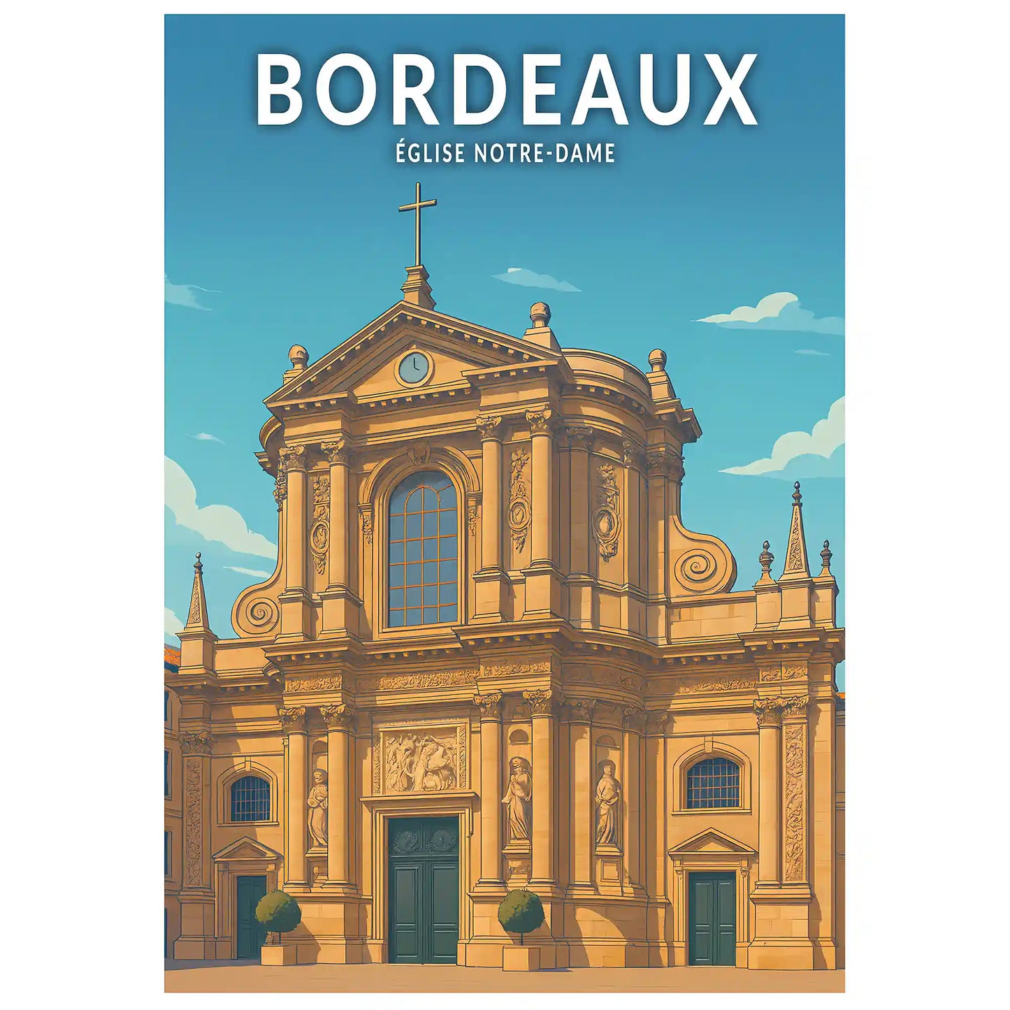 Affiche - Bordeaux - Église Notre-Dame