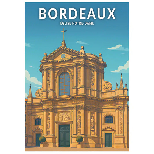 Affiche - Bordeaux - Église Notre-Dame