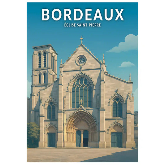 Affiche - Bordeaux - Église Saint-Pierre