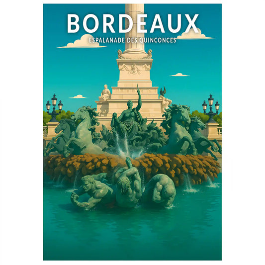 Affiche - Bordeaux - Esplanade des Quinconces