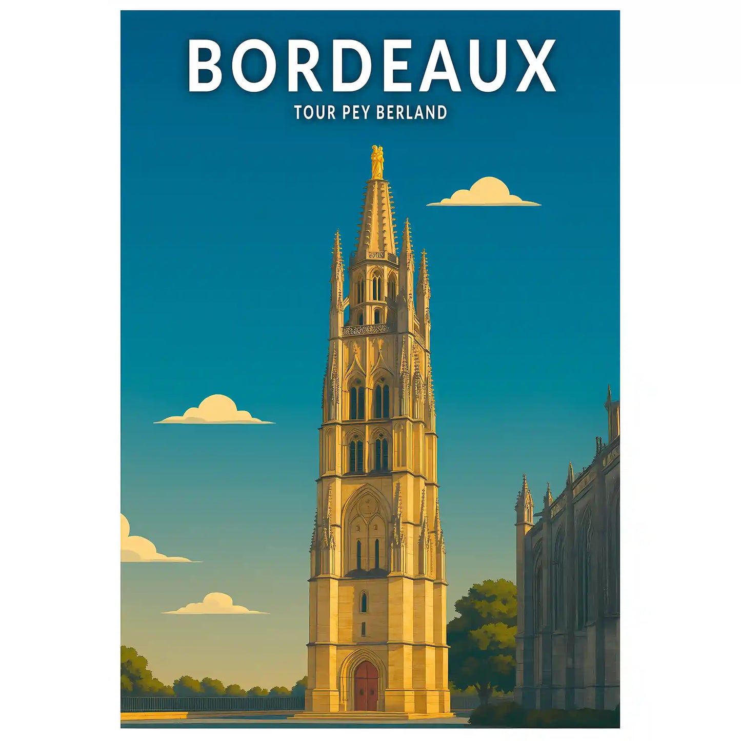 Affiche - Bordeaux - Tour Pey Berland