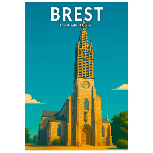 Affiche - Brest - Église Saint-Laurent