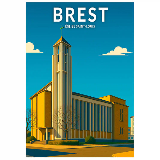 Affiche - Brest - Église Saint-Louis
