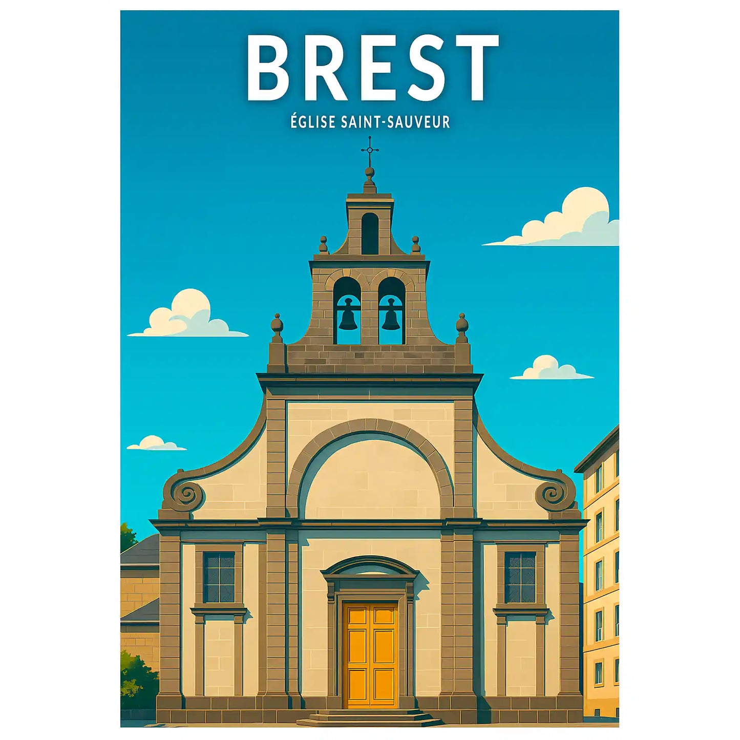 Affiche - Brest - Église Saint-Sauveur