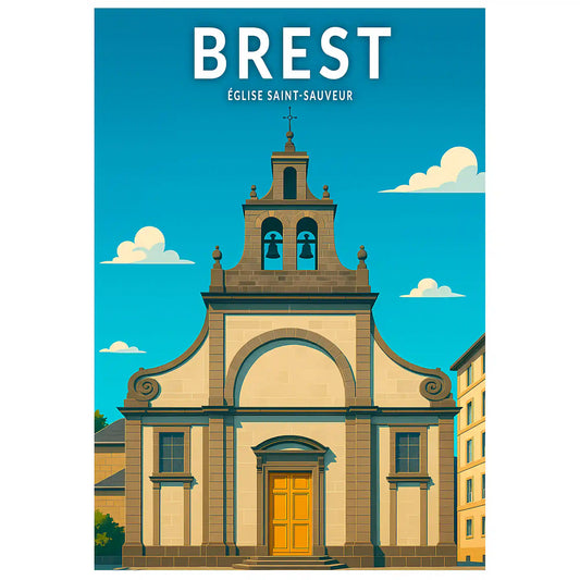 Affiche - Brest - Église Saint-Sauveur