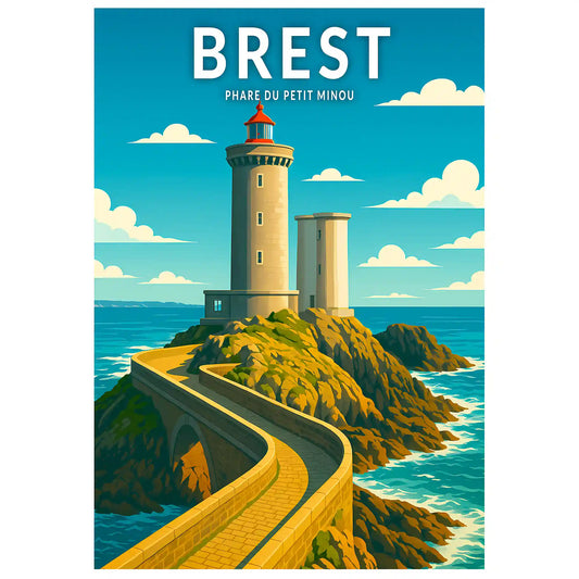 Affiche - Brest - Phare du Petit Minou