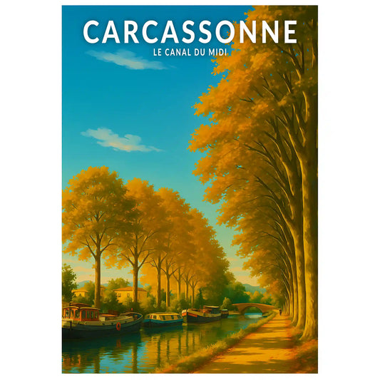 Affiche - Carcassonne - Le Canal du Midi