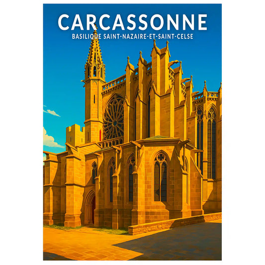 Affiche - Carcassonne - Basilique Saint-Nazaire-et-Saint-Celse