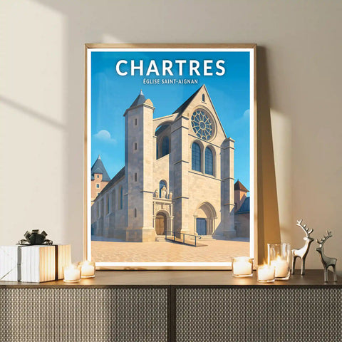 Affiche - Chartres - Église Saint-Aignan