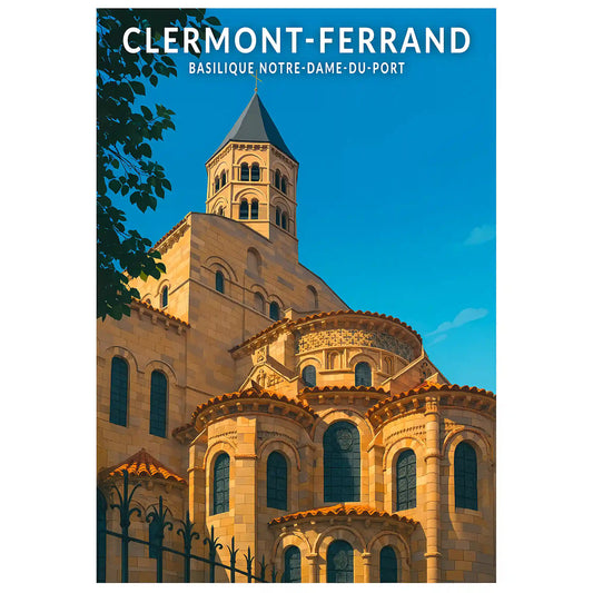 Affiche - Clermont-Ferrand - Basilique Notre-Dame-du-Port