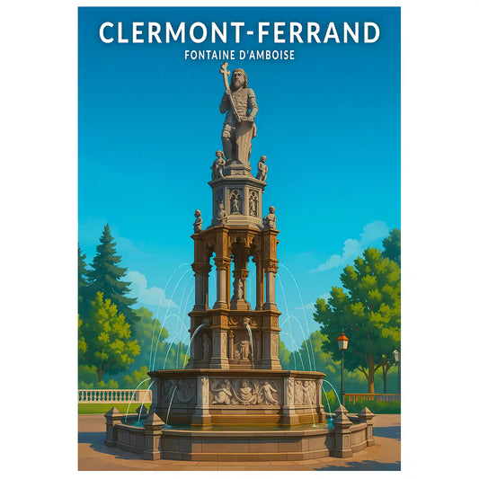 Affiche - Clermont-Ferrand - Fontaine d'Amboise