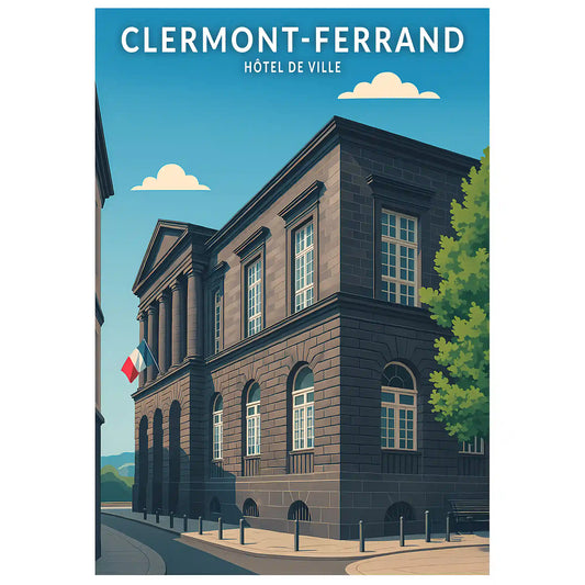 Affiche - Clermont-Ferrand - Hôtel de Ville