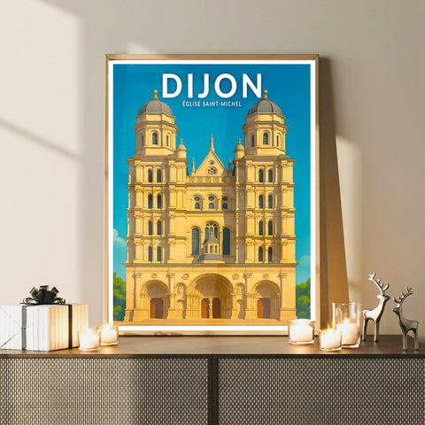Affiche - Dijon - Église Saint-Michel
