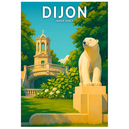Affiche - Dijon - Jardin Darcy