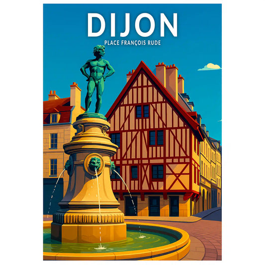 Affiche - Dijon - Place François Rude