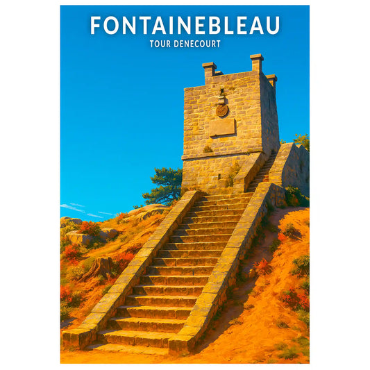 Affiche - Fontainebleau - Tour Denecourt