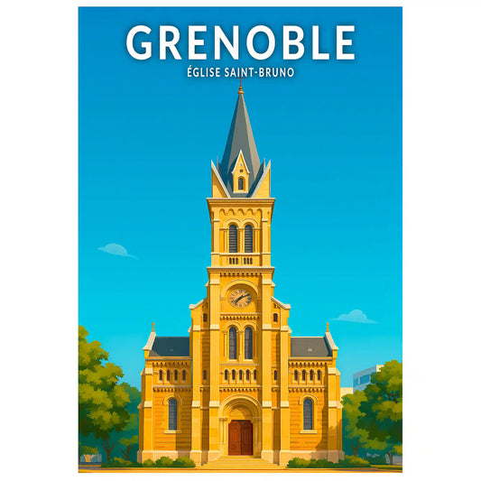 Affiche - Grenoble - Église Saint-Bruno