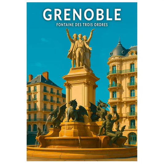 Affiche - Grenoble - Fontaine des Trois Ordes