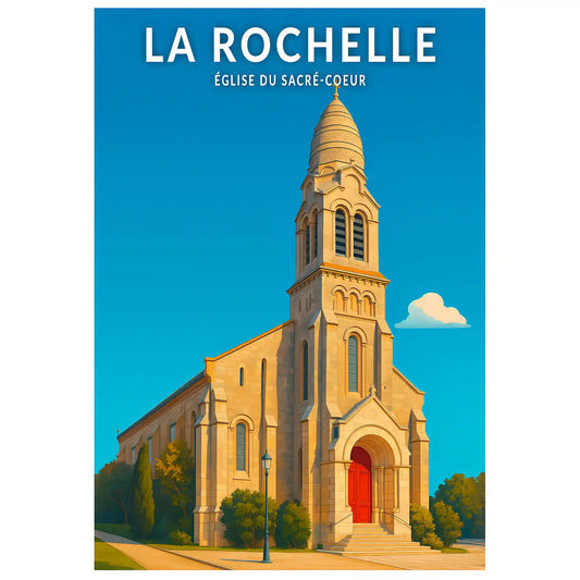 Affiche - La Rochelle - Église du Sacré-Coeur