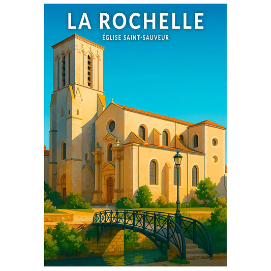 Affiche - La Rochelle - Église Saint-Sauveur