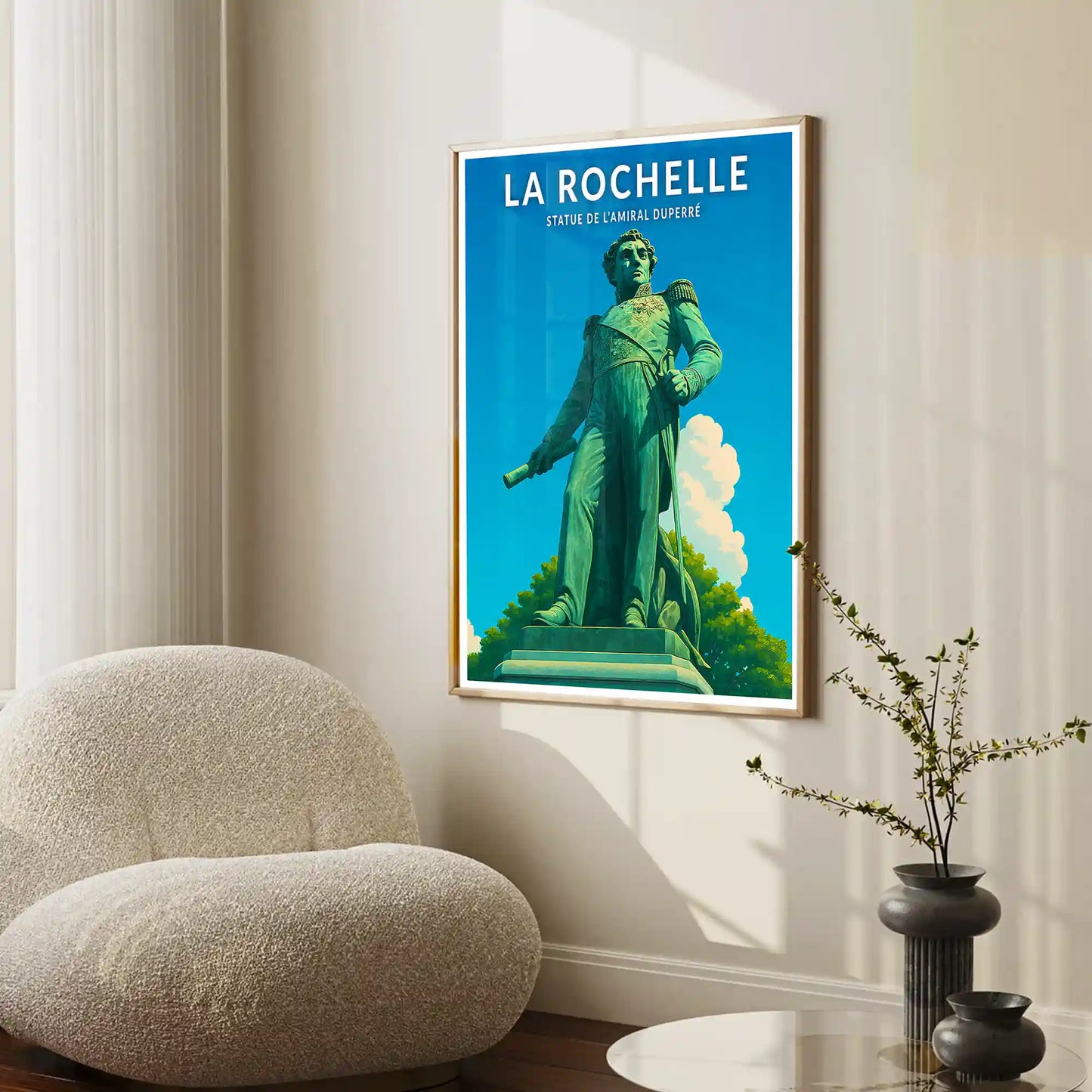 Affiche - La Rochelle - Statue de l'Amiral Duperré