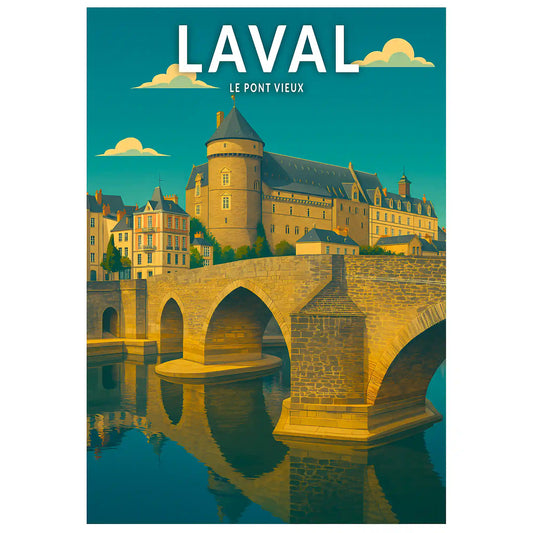 Affiche - Laval - Le Pont Vieux