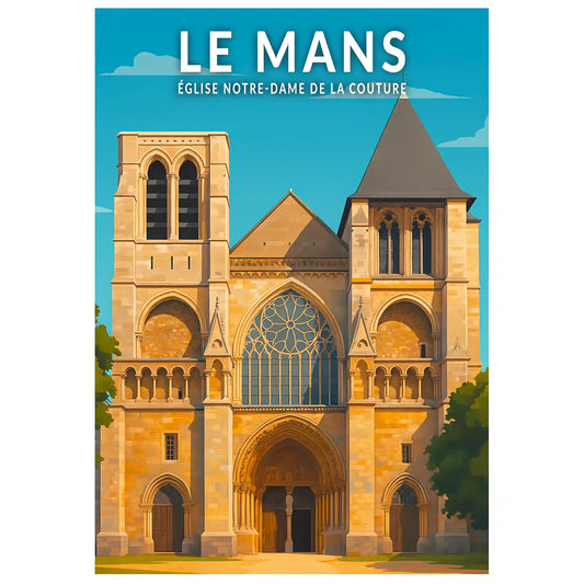 Affiche - Le Mans - Église-Notre-Dame-de-la-Couture