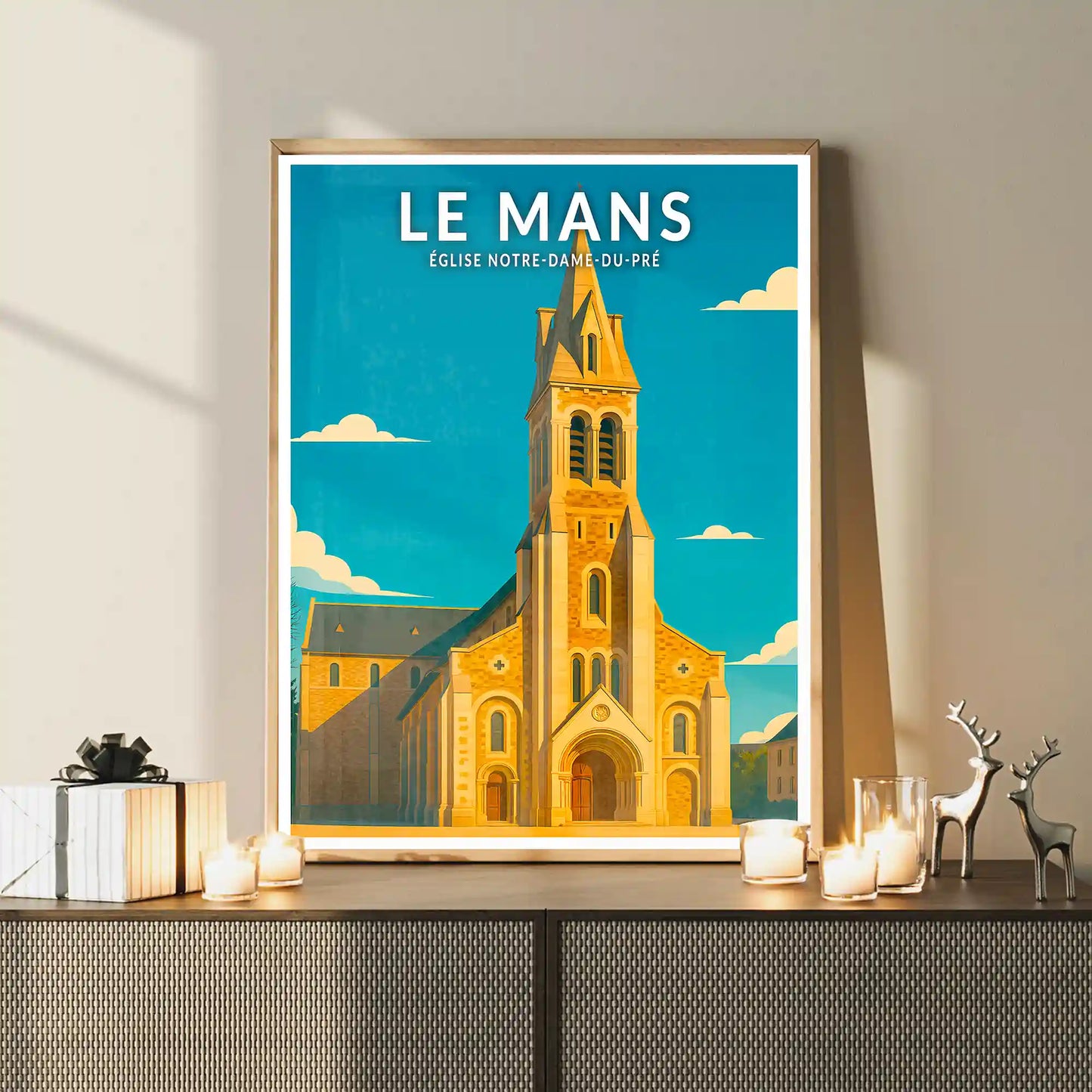 Affiche - Le Mans - Église-Notre-Dame-du-Pré