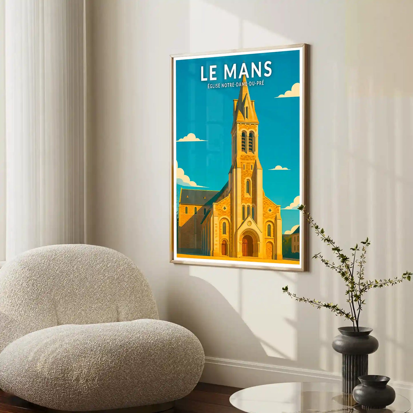 Affiche - Le Mans - Église-Notre-Dame-du-Pré