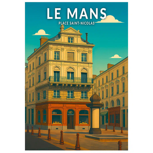 Affiche - Le Mans - Place Saint-Nicolas