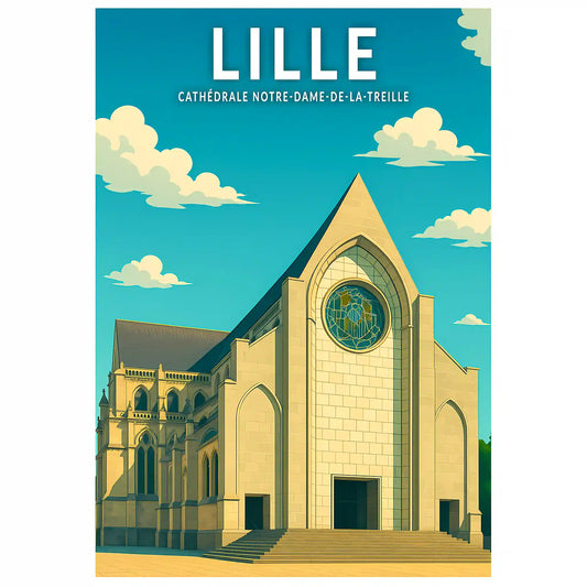 Affiche - Lille - Cathédrale Notre-Dame-de-la-Treille
