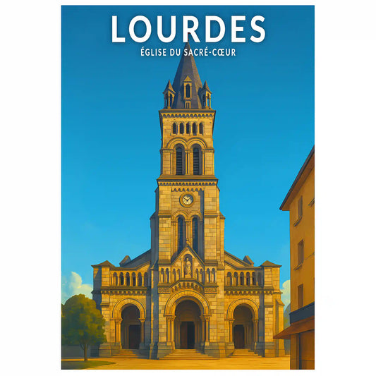 Affiche - Lourdes - Église du Sacré-Coeur
