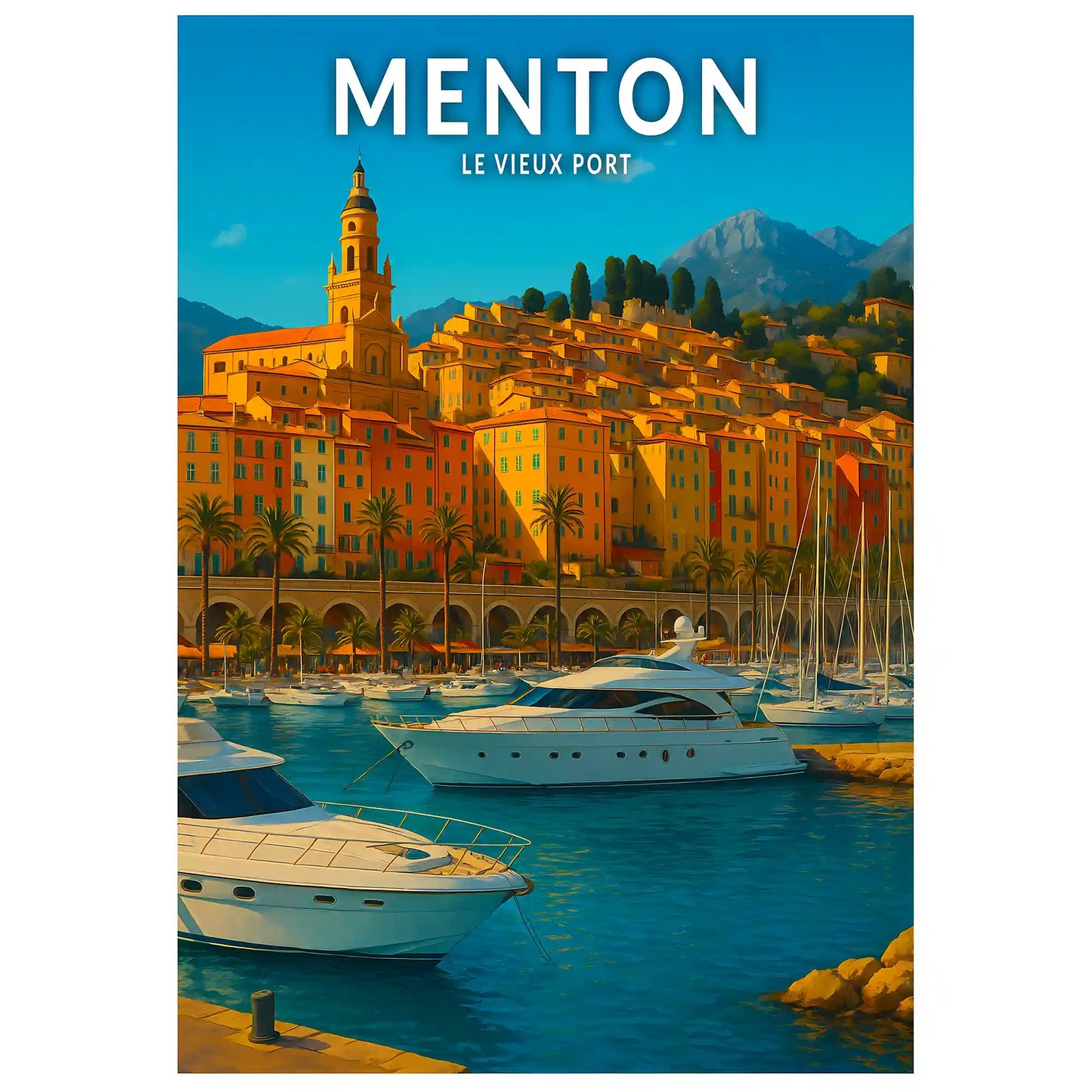 Affiche - Menton - Le Vieux Port