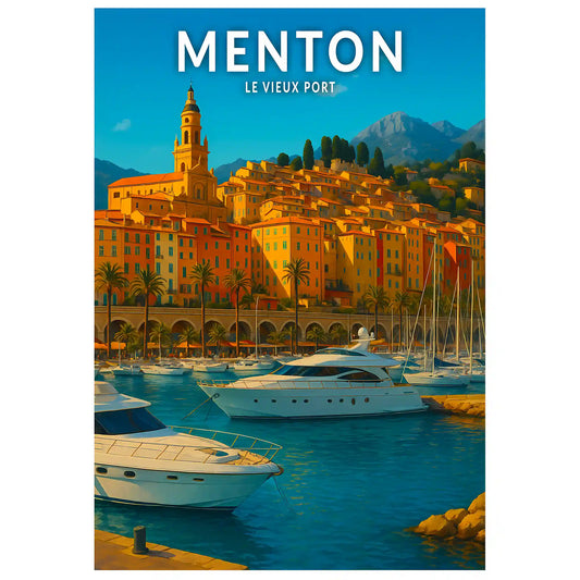 Affiche - Menton - Le Vieux Port