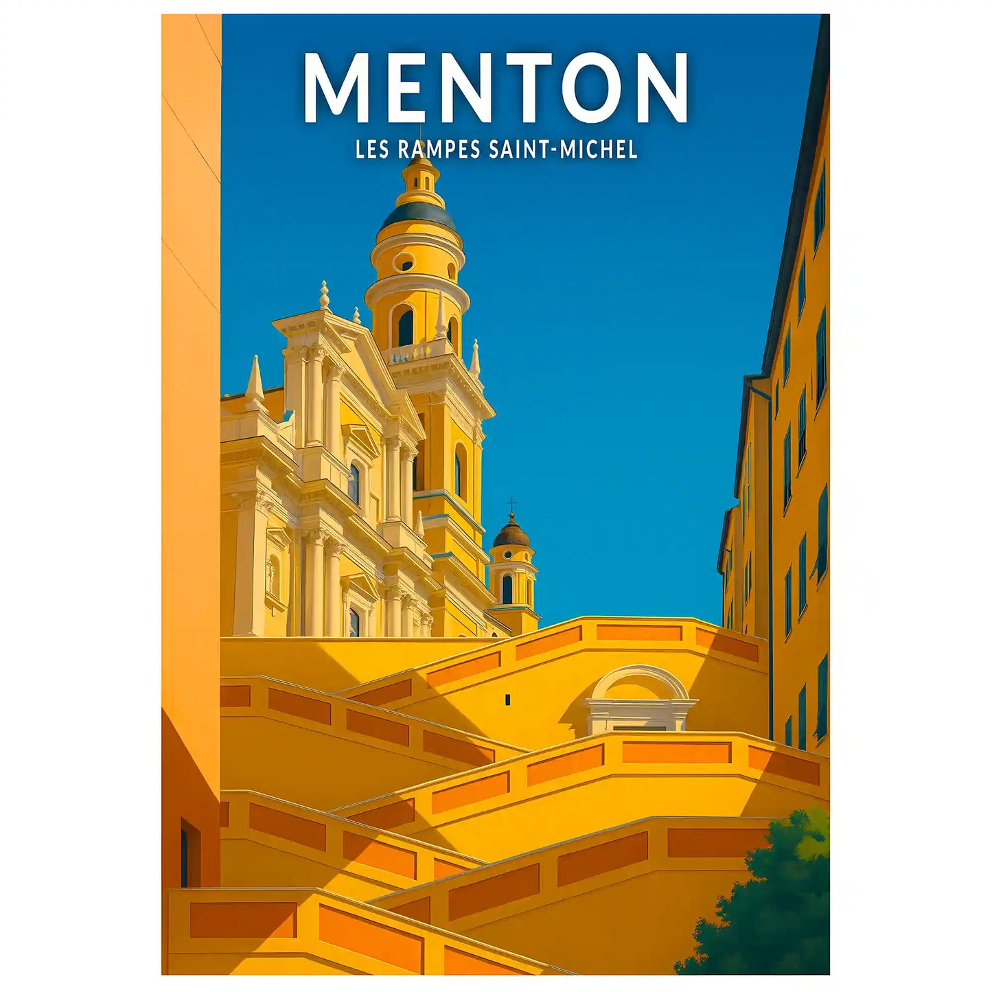 Affiche - Menton - Les rampes Saint-Michel
