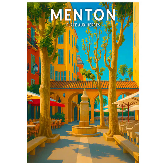 Affiche - Menton - Place aux Herbes