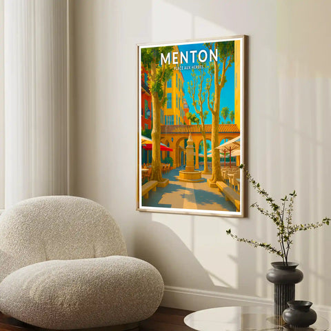 Affiche - Menton - Place aux Herbes