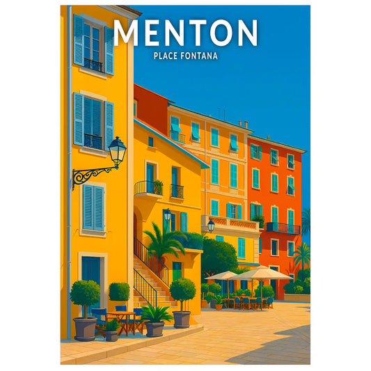 Affiche - Menton - Place Fontana