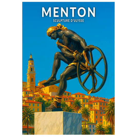 Affiche - Menton - Sculpture d'Ulysse
