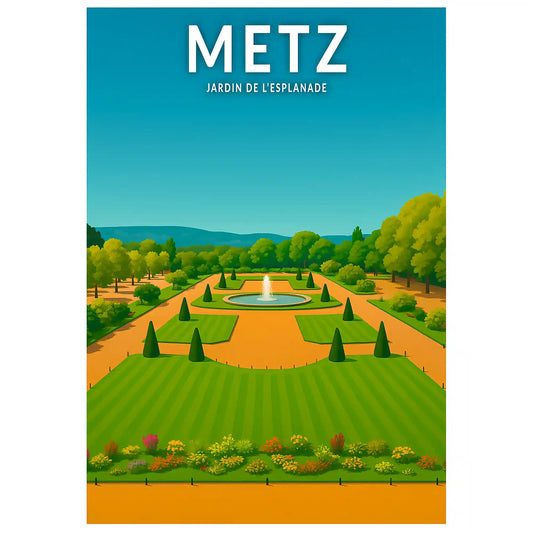 Affiche - Metz - Jardin de l'Esplanade