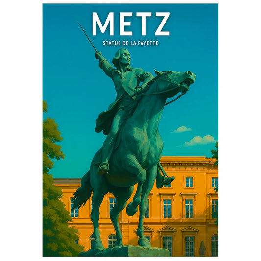Affiche - Metz - Statue de La Fayette