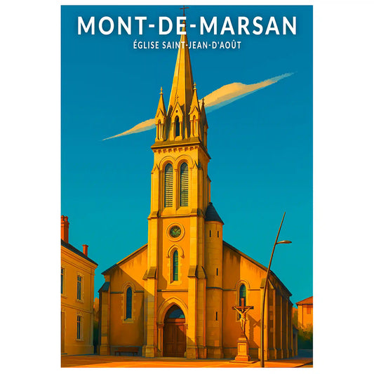 Affiche - Mont-de-Marsan - Église Saint-Jean-d'Août