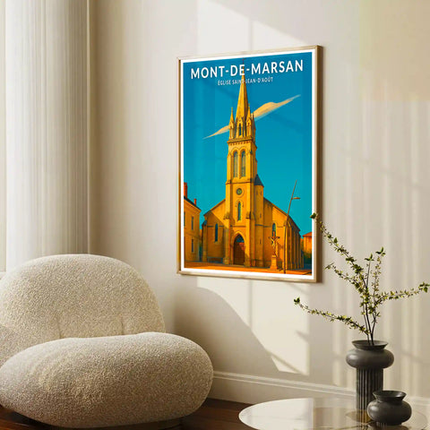 Affiche - Mont-de-Marsan - Église Saint-Jean-d'Août